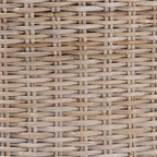 Chaise de salle à manger bali & pari Lara en rotin et bois d'acajou gris Kubu/taupe rustique
