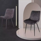 Brassex Set of 2 Fabian Dining Chairs Dark Gray