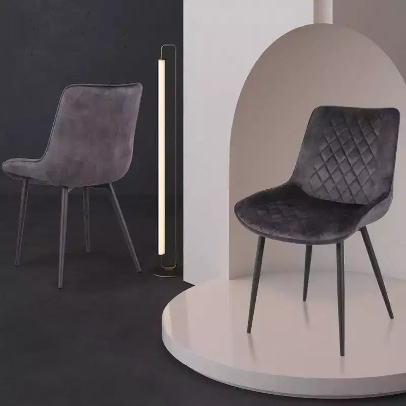 Brassex Set of 2 Fabian Dining Chairs Dark Gray