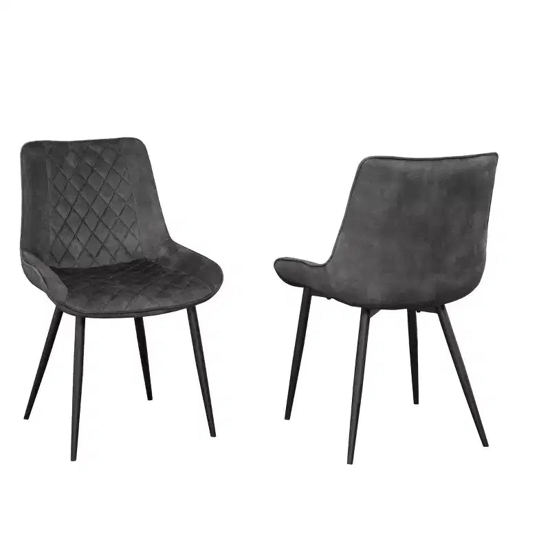 Brassex Lot de 2 chaises de salle à manger Fabian Gris foncé