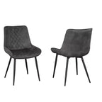 Brassex Lot de 2 chaises de salle à manger Fabian Gris foncé