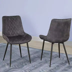 Brassex Lot de 2 chaises de salle à manger Fabian Gris foncé