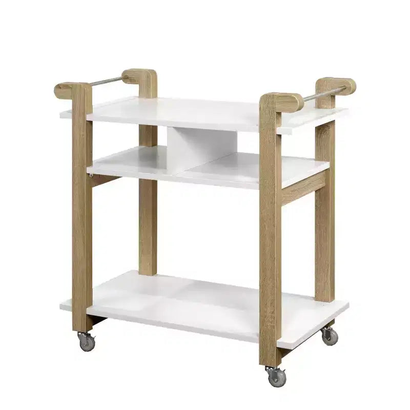 Brassex Carie Kitchen Cart White/Oak