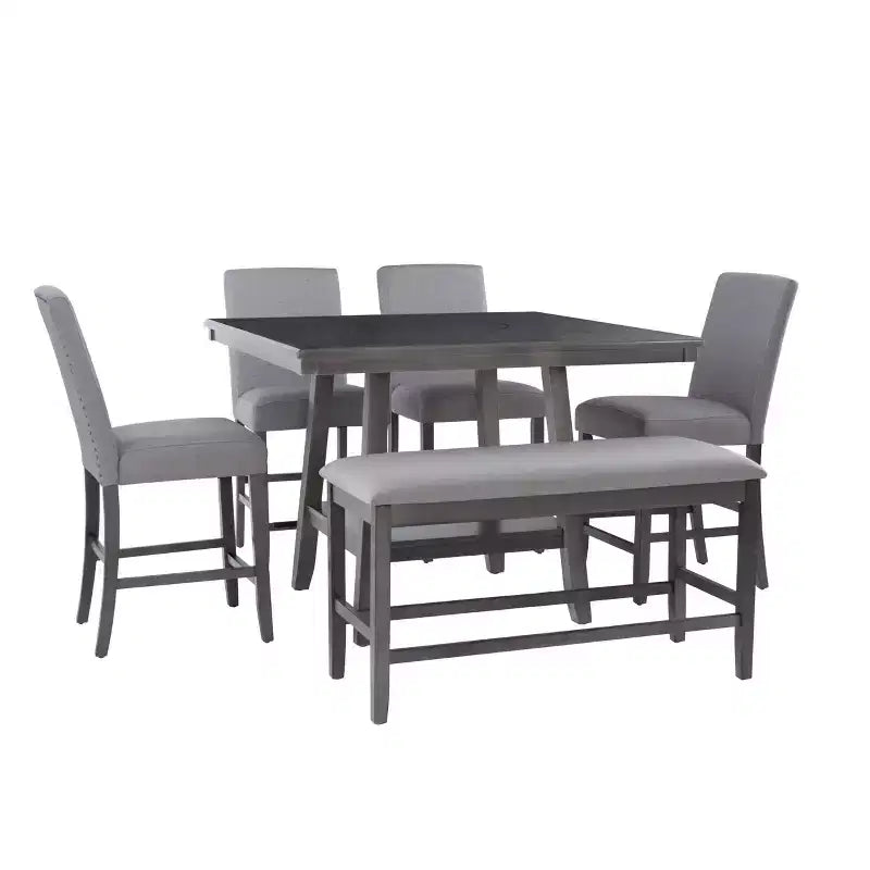 Powell 6pc Barnes Counter Height Dining Set Gray