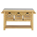Acme Furniture Grovaam Kitchen Island Marble Top/Natural Finish