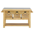 Acme Furniture Grovaam Kitchen Island Marble Top/Natural Finish
