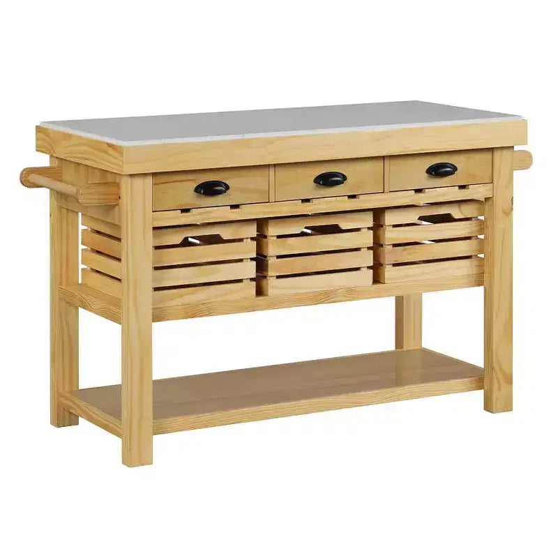 Îlot de cuisine Acme Furniture Grovaam plateau en marbre/finition naturelle