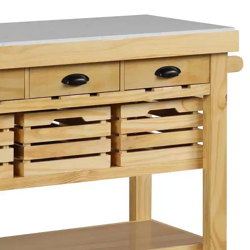 Îlot de cuisine Acme Furniture Grovaam plateau en marbre/finition naturelle