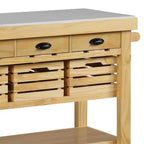 Îlot de cuisine Acme Furniture Grovaam plateau en marbre/finition naturelle