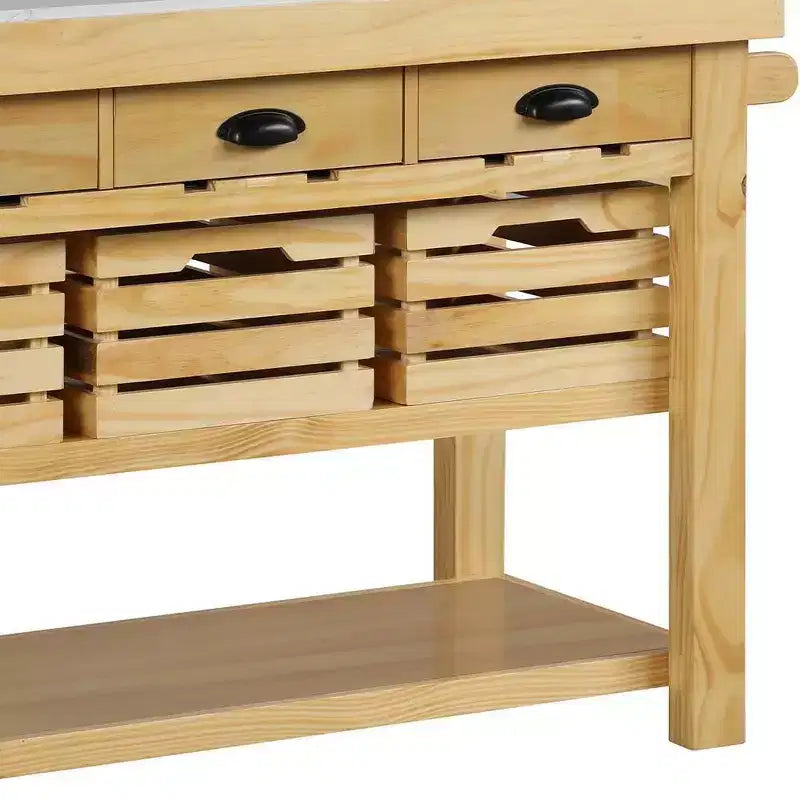 Îlot de cuisine Acme Furniture Grovaam plateau en marbre/finition naturelle