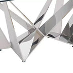 Table à manger Acme Furniture Dekel avec plateau en verre transparent et acier inoxydable
