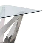 Table à manger Acme Furniture Dekel avec plateau en verre transparent et acier inoxydable