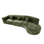 Christopher Knight Home Lyla 140" Modern Fully Compressed Sponge 5 Seater Curved Sectional Sofa Green