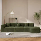 Christopher Knight Home Lyla, canapé d'angle incurvé moderne 5 places en éponge entièrement compressée de 355 cm, vert
