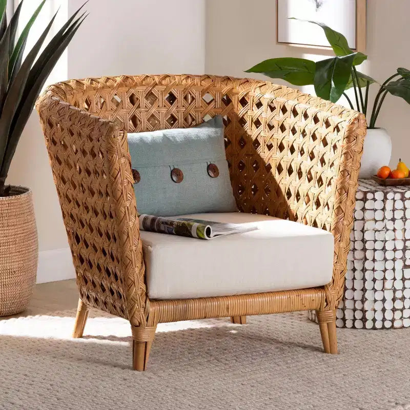 Fauteuil d'appoint Daiwa Ratan Accent Chair Light Honey de bali & pari
