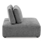 HOMES: Inside + Out Fauteuil sans accoudoirs modulaire moderne Povoa en chenille avec dossier extensible Gris