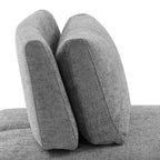 HOMES: Inside + Out Fauteuil sans accoudoirs modulaire moderne Povoa en chenille avec dossier extensible Gris