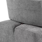 HOMES: Inside + Out Fauteuil sans accoudoirs modulaire moderne Povoa en chenille avec dossier extensible Gris