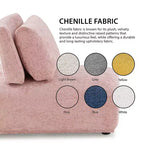 HOMES: Inside + Out Fauteuil sans accoudoirs modulaire moderne Povoa en chenille avec dossier extensible Gris
