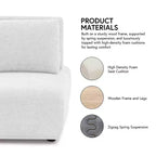 HOMES: Inside + Out Fauteuil sans accoudoirs modulaire moderne Povoa en chenille avec dossier extensible Gris