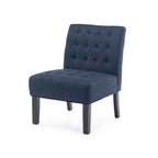 Christopher Knight Home Lot de 2 fauteuils d'appoint capitonnés Lewis bleu marine/noir mat