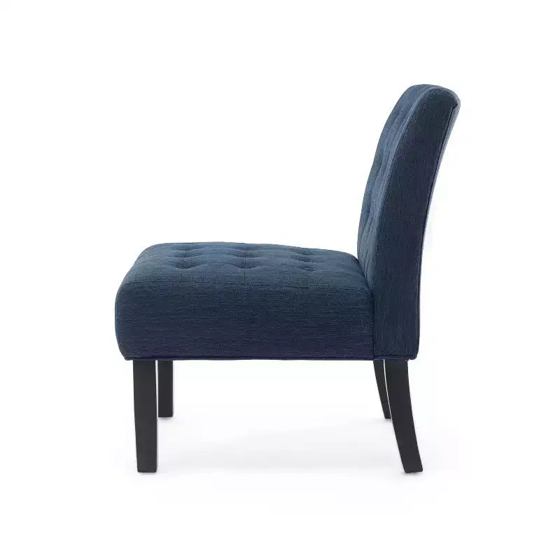 Christopher Knight Home Lot de 2 fauteuils d'appoint capitonnés Lewis bleu marine/noir mat