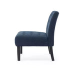 Christopher Knight Home Lot de 2 fauteuils d'appoint capitonnés Lewis bleu marine/noir mat