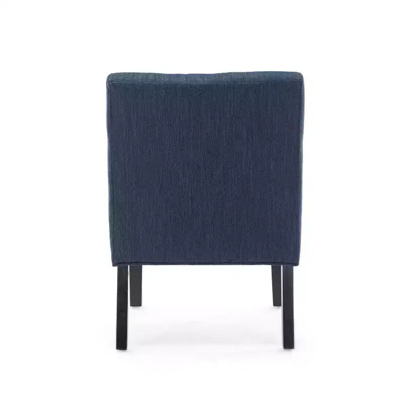 Christopher Knight Home Lot de 2 fauteuils d'appoint capitonnés Lewis bleu marine/noir mat