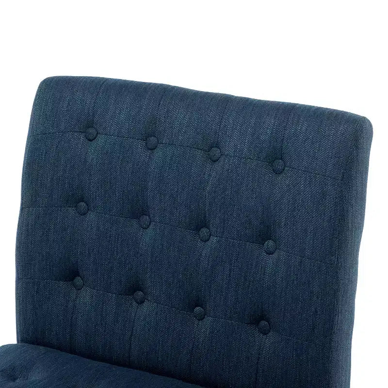 Christopher Knight Home Lot de 2 fauteuils d'appoint capitonnés Lewis bleu marine/noir mat