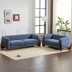 Christopher Knight Home Lucy Canapé combiné 3 et 2 places rembourré moderne bleu