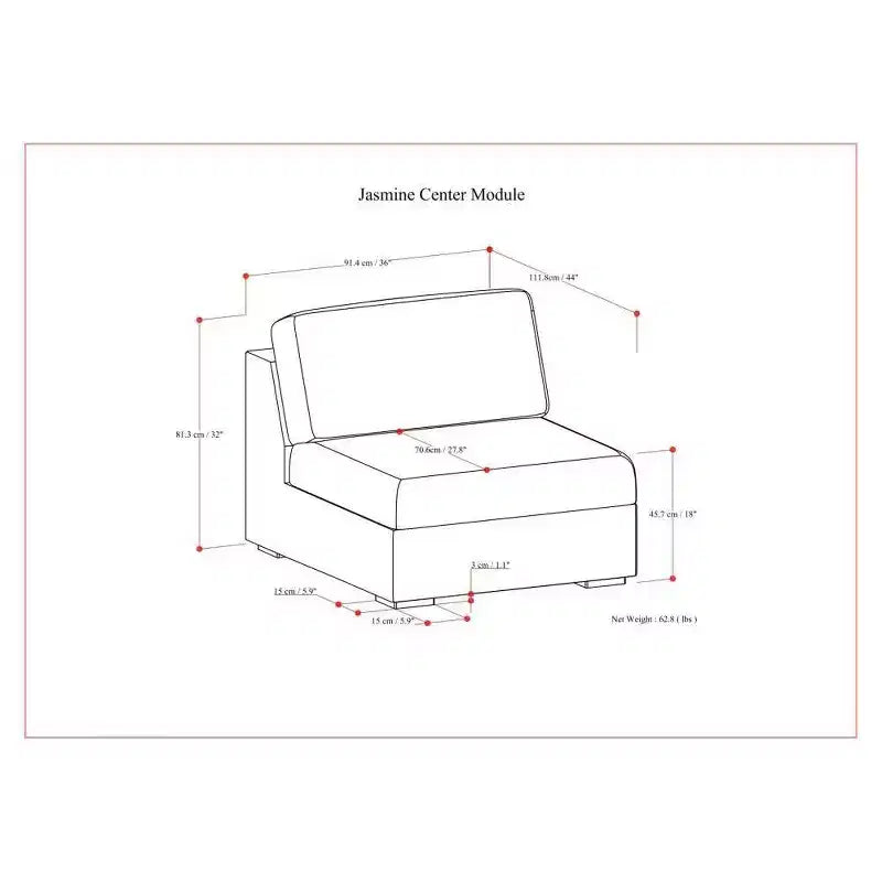 Module central WyndenHall Marlee Gris Nuage
