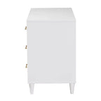 Commode à 6 tiroirs contrastés sculptés Baxton Studio Louetta Blanc/Marron Naturel
