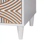 Commode à 6 tiroirs contrastés sculptés Baxton Studio Louetta Blanc/Marron Naturel