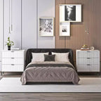 Festivo Lot de 2 tables de chevet 3 tiroirs Élegance Moderne Blanc Cassé