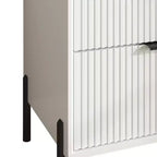 Festivo Lot de 2 tables de chevet 3 tiroirs Élegance Moderne Blanc Cassé