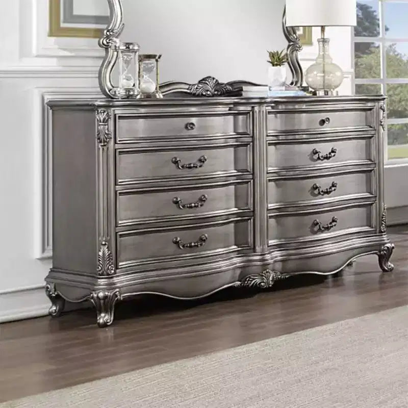 Commode Ariadne 8 tiroirs Acme Furniture, finition platine antique