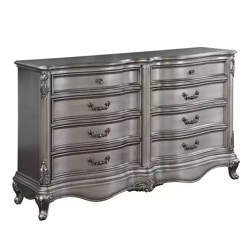 Commode Ariadne 8 tiroirs Acme Furniture, finition platine antique