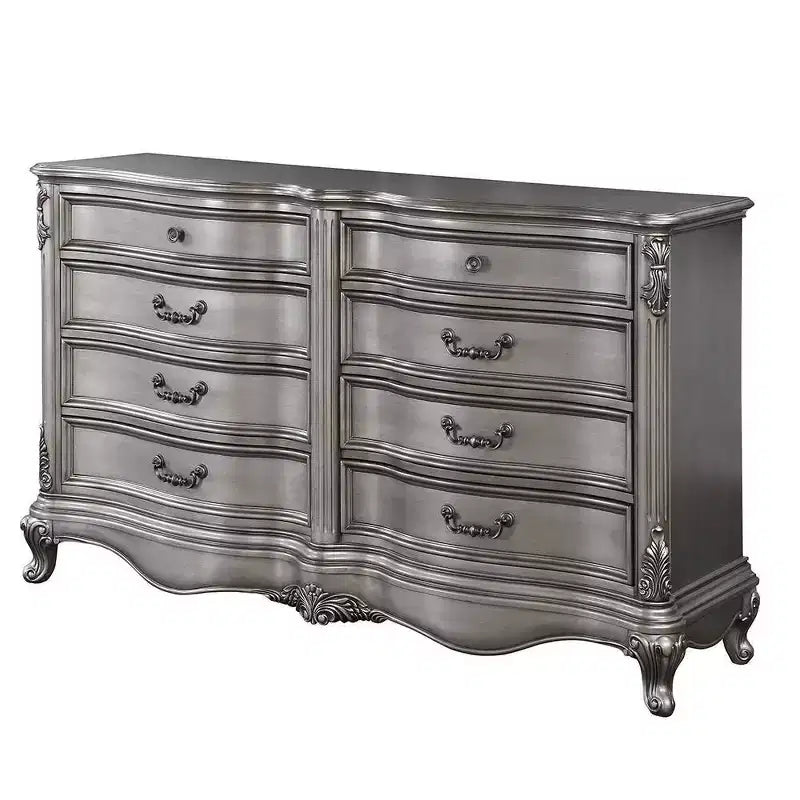 Commode Ariadne 8 tiroirs Acme Furniture, finition platine antique