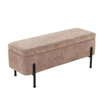 LumiSource Daniella Bench Black Steel/Brown Fabric