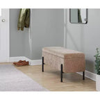 Banc Daniella LumiSource Acier noir/Tissu marron