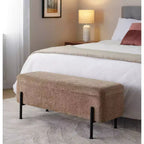 Banc Daniella LumiSource Acier noir/Tissu marron