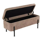 Banc Daniella LumiSource Acier noir/Tissu marron