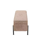 Banc Daniella LumiSource Acier noir/Tissu marron