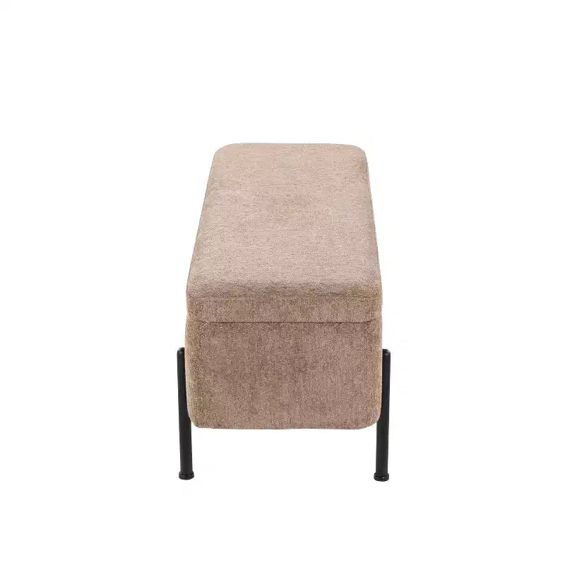 Banc Daniella LumiSource Acier noir/Tissu marron