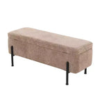 Banc Daniella LumiSource Acier noir/Tissu marron