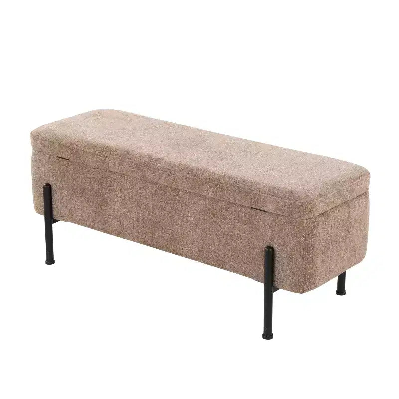Banc Daniella LumiSource Acier noir/Tissu marron