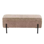 Banc Daniella LumiSource Acier noir/Tissu marron