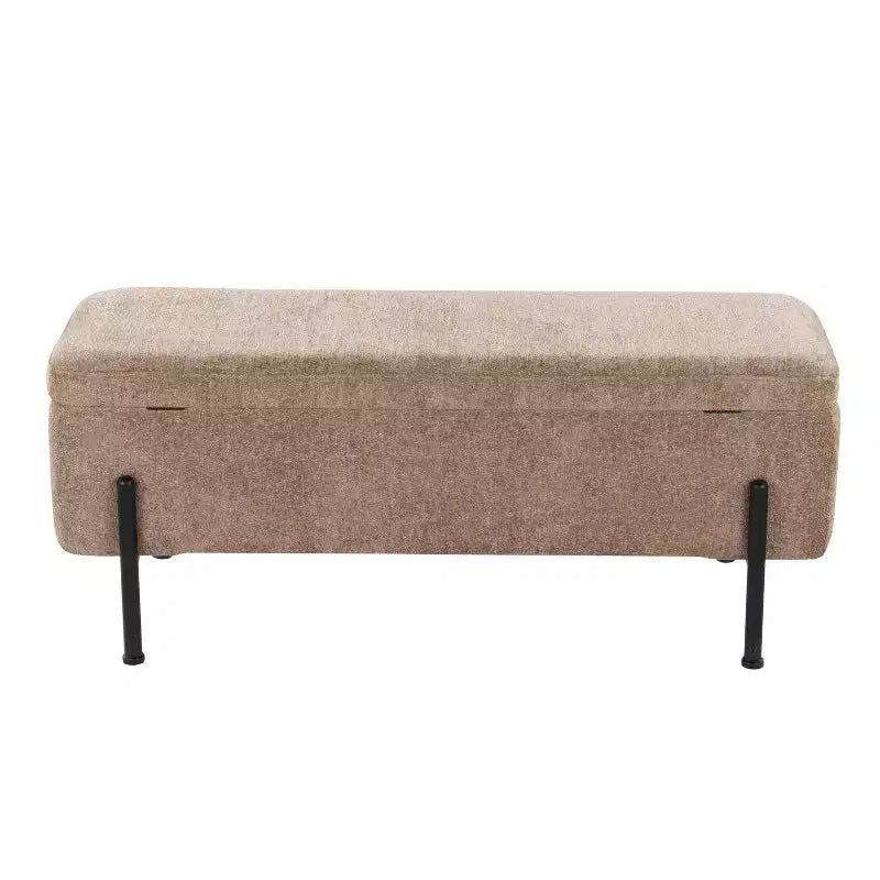 Banc Daniella LumiSource Acier noir/Tissu marron