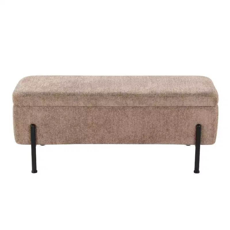Banc Daniella LumiSource Acier noir/Tissu marron