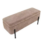 Banc Daniella LumiSource Acier noir/Tissu marron